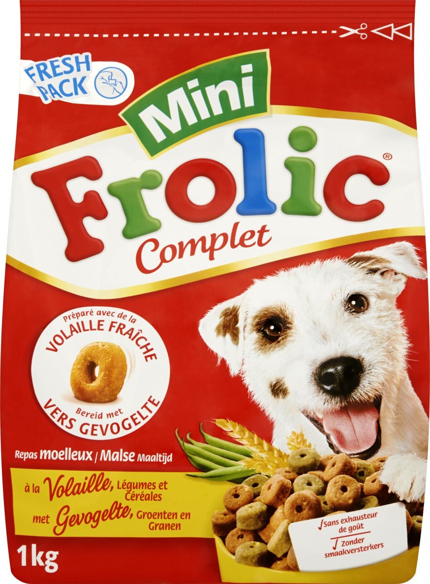 FROLIC Droog Mini Gevogelte Hondenvoer 1 kg