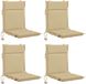 vidaXL 4-delige hoogrugkussen GEMERT 4 pcs 100% Polyester Beige