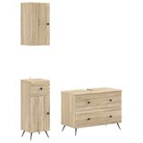 vidaXL - 3-delig - badkamerkast - set - BREDA - Sonoma - Eiken - Bewerkt - hout