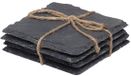 Cuisine Elegance Glazen onderzetters - 4 stuks - vierkant - leisteen - 10 cm