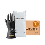 Ansell ActivArmr E013B Gants Electricien, Protection Électrique Classe 00 (Tension 500V), Gants Isolants en Latex de Caoutchouc Naturel, EPI pour Professionels, Noir, Taille M (1 Paire)
