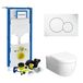 Geberit UP320 Toiletset Compleet | Inbouwreservoir | Wandcloset Met Drukplaat | Clou New Hammock 54 cm | Glans Wit
