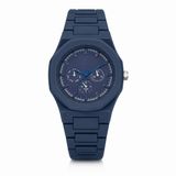 LGT JWLS Lookinggoodtoday Windsor Blauw Kunststof Horloge met Donkerblauwe Wijzerplaat