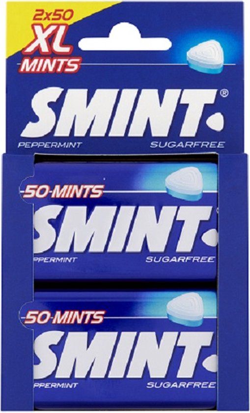 SMINT XL Smints Duo Blik - Peppermint - 2 x 35g (2 x 50 stuks)