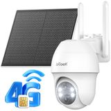 ieGeek 4G LTE camera met simkaart met accu, 2K 3MP camera 4G met zonnepaneel, draadloze buitencamera, PIR-detectie