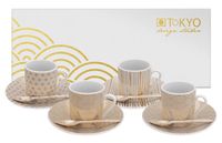 Tokyo Design Studio Nippon Gold Espressoset Wit en Goud 12 stuks 80ml