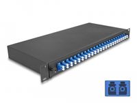 Delock 67009 Boîtier de répartiteur de fibre optique Noir Métal 482 x 220 x 44 mm