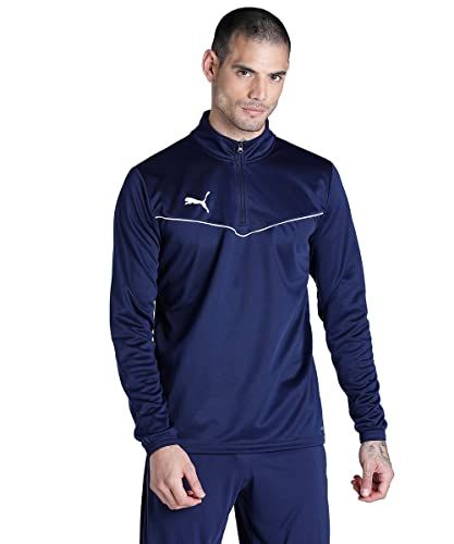 PUMA Herren T-Shirt Teamrise 1/4 Zip Top - Peacoatpuma White - S - 657394