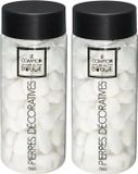 Atmosphera middelgrote decoratie/hobby stenen - 2x - wit - 750 gram - Aquarium en vazen vulling - steentjes