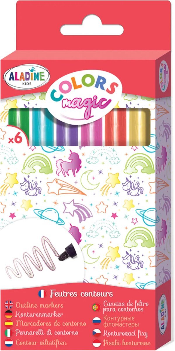 Aladine Kids Colors Magic Contourstiften 6 stuks