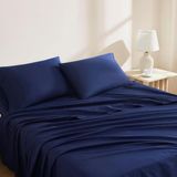 Linen Closet Biologisch Katoen Navy Twin Sheet Set