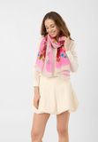 Codello Katoenen sjaal met bloemenpatroon en opschrift