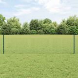 VidaXL Gelast draadhek met palen 10 x 0,5 m gegalvaniseerd staal groen