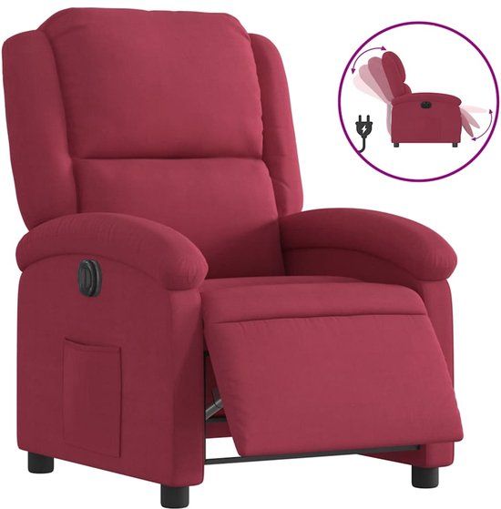 vidaXL Fauteuil Elektrisch Stof Wijnrood