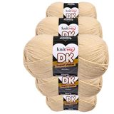 Knit Me DK Dubbel breigaren, hypoallergeen, acryl, 5 x 100 g (crème)