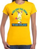 Bellatio Decorations Tropical party shirt dames - pina colada - geel - carnaval -tropisch themafeest XL