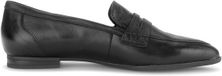 Gabor Dames Loafers Zwart Leer Dierenprint Puntige Neus Smalle Pasvorm
