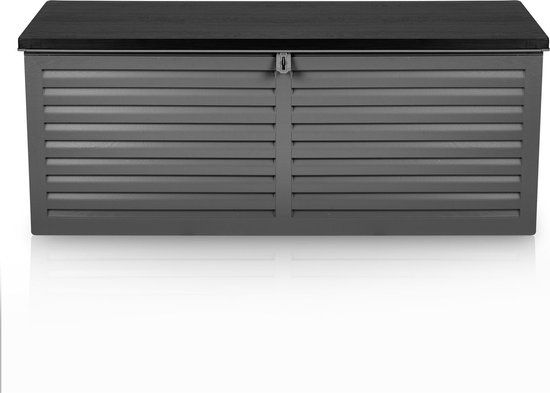 Viking Choice Kussenbox - opbergbox tuin - 390 liter - zwart - 143x57x53,5 cm