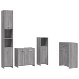 VidaXL meuble de salle de bain 4 pièces gris bois de Sonoma