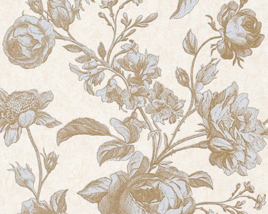 VINTAGE ROZEN BEHANG - Bloemen - goud lichtbeige - A.S. Création My Home My Spa