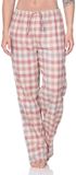 Normann Geruite Flanellen Pyjamabroek Dames Altrose