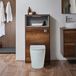 Hudson Reed Hoxton WC-Ombouw 60cm met LED-Verlichting Donker Eiken - Brunswick Staand Toilet - Inbouw Reservoir met Chromen Spoelknop