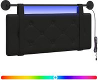 vidaXL - Hangend hoofdbord met LED-verlichting - Zwart - Kunstleer