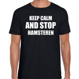 Bellatio Decorations Keep calm and stop hamsteren corona virus / crisis zwart voor heren XL -
