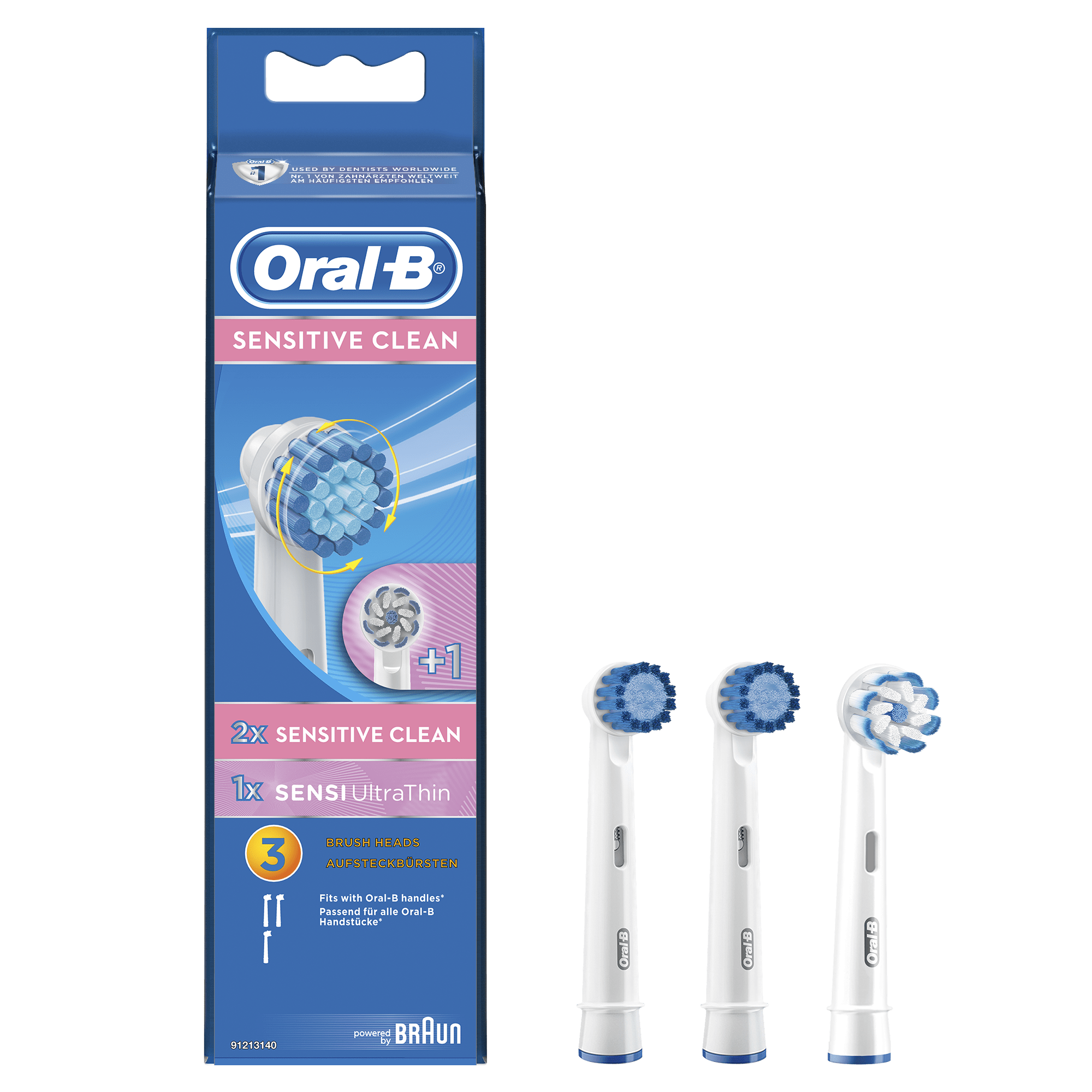 Oral-B Opzetborstels, 2 Sensitive Clean En 1 Sensi Ultrathin