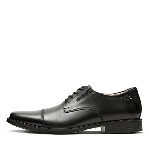 Clarks Tilden Cap Oxford-stof voor heren Zwart leder 41.5 EU