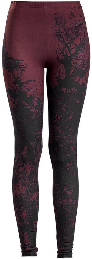 Black Premium by EMP Donkerrode legging met allover print - Dames - 5XL