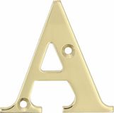AMIG - Huisnummer A - Gepolijst Messing - 50 mm - Goudkleurig