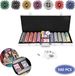 Pokerkoffer Pokerchips Vergrendelbare Pro Poker Set met 500 fiches, 2 kaartspellen, dobbelstenen Argent Aluminium koffer