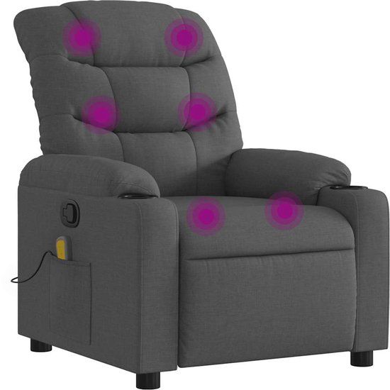 vidaXL Massagestoel verstelbaar stof donkergrijs