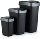 Rotho Twist prullenbakken - swingdeksel - set van 3 stuks - 10, 25 en 50 liter - zwart