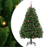 vidaXL Kunstkerstboom 150 cm 150 LED's Warmwit PVC en Staal Groen
