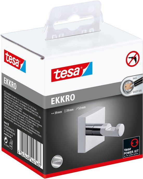 tesa Ekkro Handdoekhaakje - Chroom, metaal - Zilver