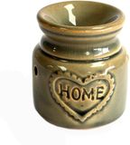 AWGifts Home geurbrander - keramiek - brander voor waxmelt - groen - hart