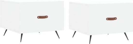 vidaXL Salontafels 2 stuks 50x50x40 cm bewerkt hout wit