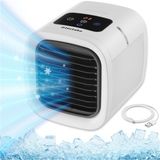 Tectake Refroidisseur d'air Frosty avec éclairage LED - 2 modes de refroidissement - 8W - Refroidisseur d'air 3-en-1 avec réservoir d'eau - Blanc