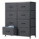 Sweetcrispy Commode met stoffen laden, sideboard met 8 stoffen laden, ladekast, organisatiemeubel voor keuken, kantoor, hal, tv-kast met laden, middengrijs