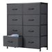 Sweetcrispy Commode met stoffen laden, sideboard met 8 stoffen laden, ladekast, organisatiemeubel voor keuken, kantoor, hal, tv-kast met laden, middengrijs