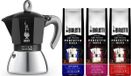 Bialetti Moka Inductie Noir - 2-kops - 100ml + Koffie Proefpakket 3 x 250gr