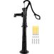 VEVOR pompe à eau manuelle avec support, pompe de puits en fonte pour jardin, agriculture et irrigation, noir