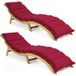Acacia FSC®-gecertificeerd bain de soleil set de 2, pliable, avec coussin rouge