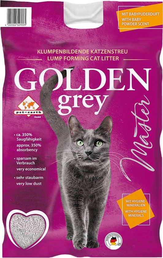 Golden Grey Master Kattenbakvulling met Silicaat en Babypoeder - 1 zak 14kg