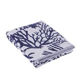Baroni Home Strandhanddoek met franjes, 100% katoen, super absorberend, strandlaken sneldrogend, 90 x 160 cm, jacquard-blauw