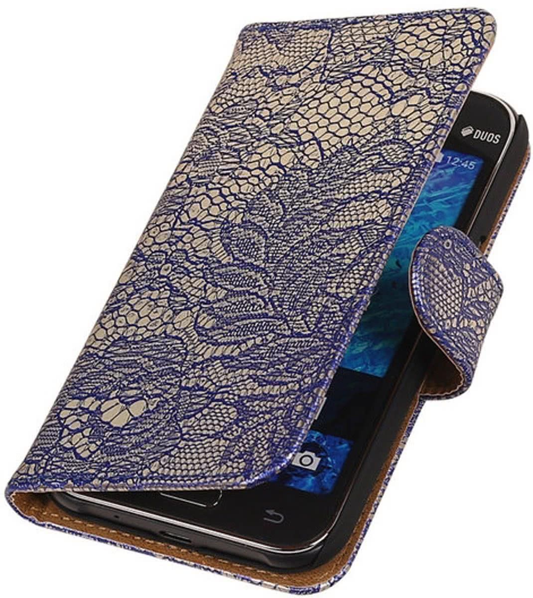 Best Cases Panda Best Cases Samsung Galaxy J2 - Blauw Lace Booktype Wallet Hoesje