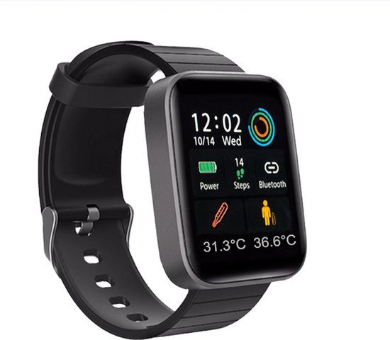 Kendox Life Tracker Smartwatch - Waterdicht Fitnesshorloge met 24/7 Vitale Functies, 18 Sportmodi, Slaapanalyse - Zwart