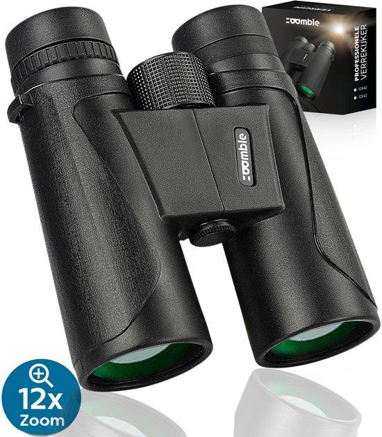 Zoomble Verrekijker PRO 12x42 - Bak-4 HD Lens - Vogelaars & Outdoor - Incl. Draagtas & E-Book